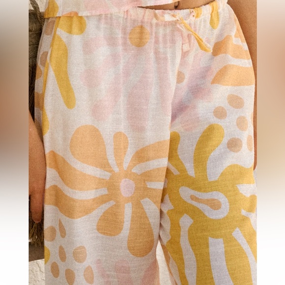 Blanco By Nature Boho Wide Leg Chiara Pants Large 100% Cotton Beach Pants NWT - Picture 2 of 8